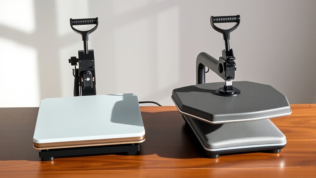clamshell vs swing away heat press
