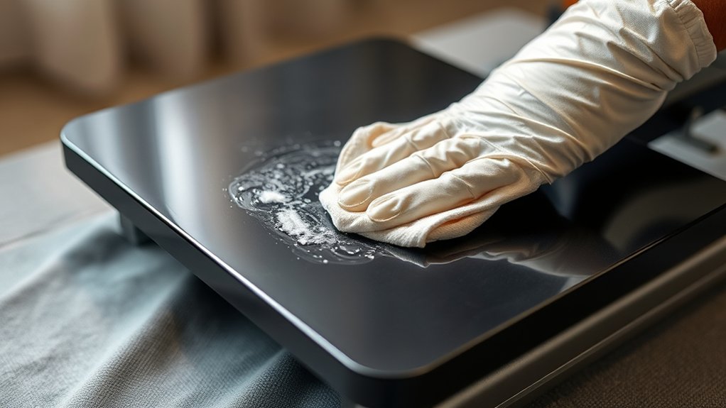 clean heat press surfaces