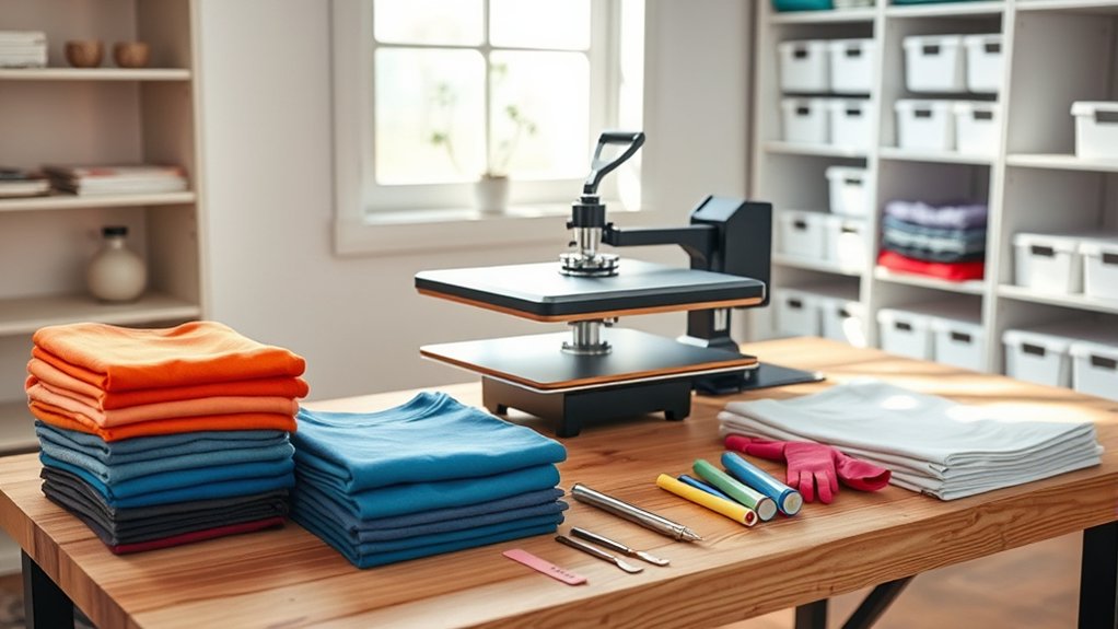 efficient heat pressing workspace