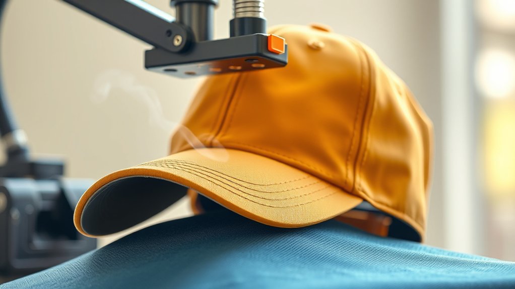 heat press hat application