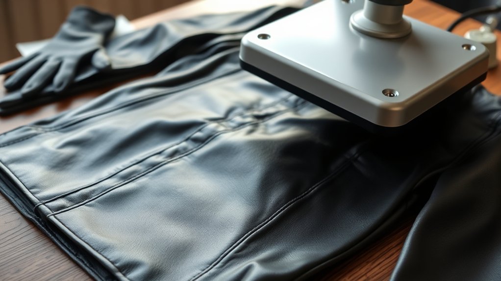 heat press leather carefully