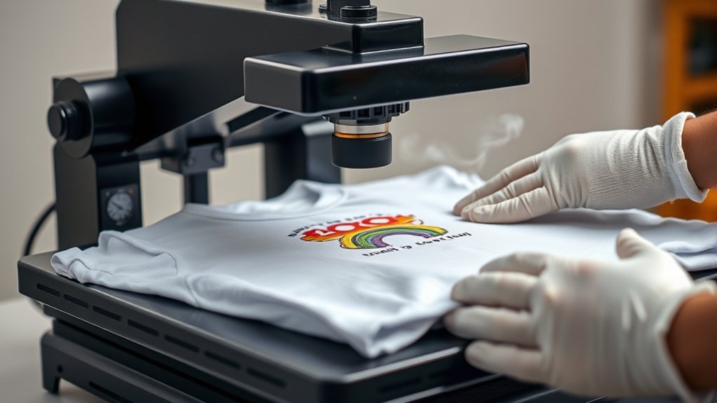 heat press shirt application