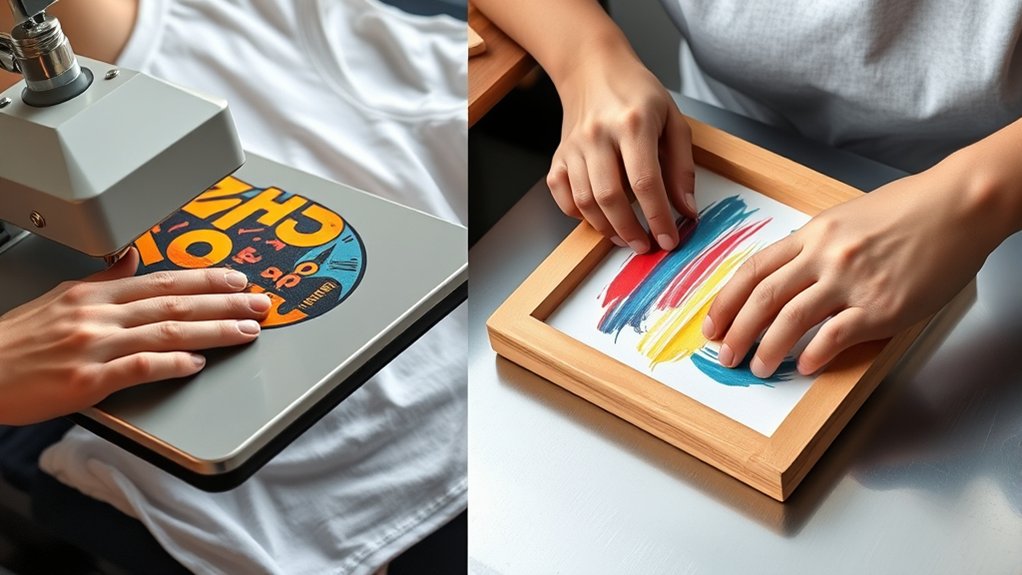 heat press versus screen printing