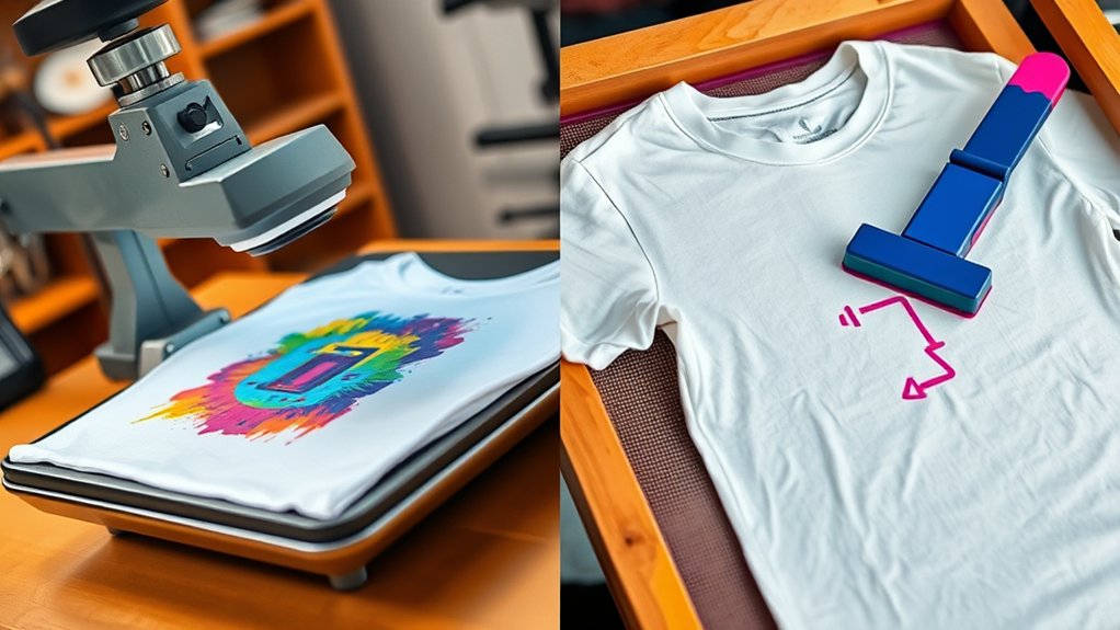 heat press vs screen printing