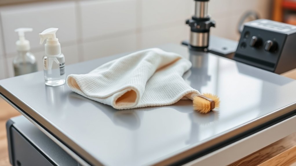 maintain heat press cleanliness