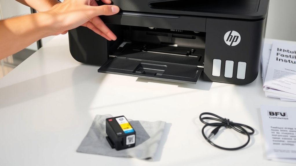 prepare printer for cartridges