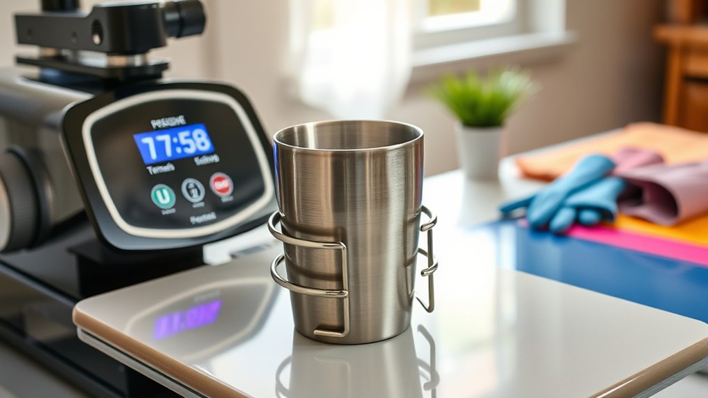 prepare tumbler heat press