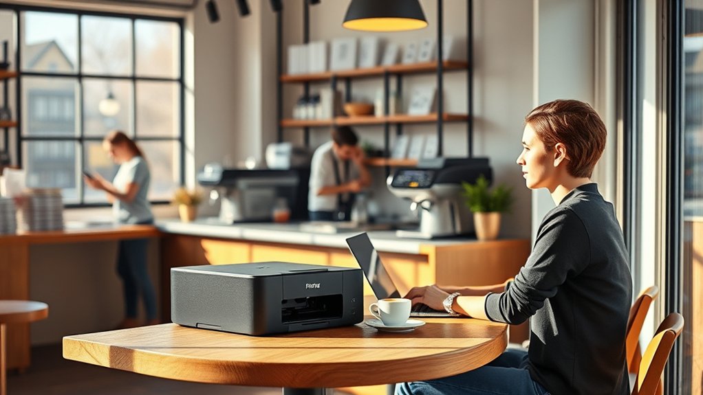 printing etiquette in cafes