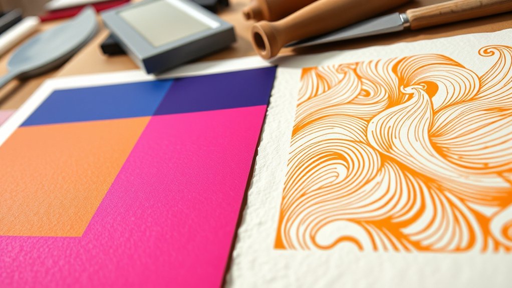 screen printing outlasts linocut