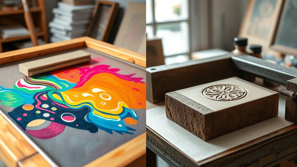 screen printing versus printmaking