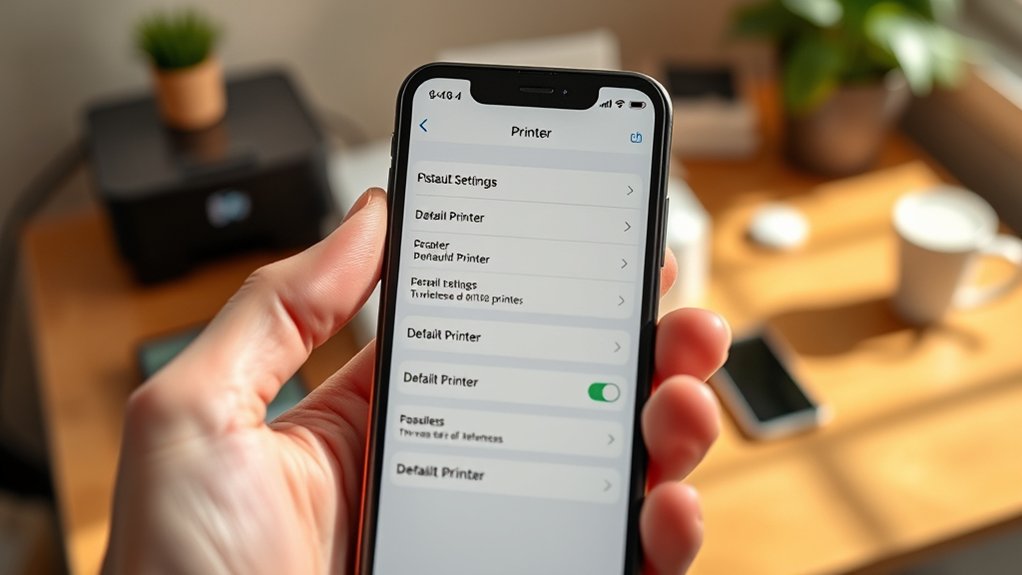 set default printer mobile