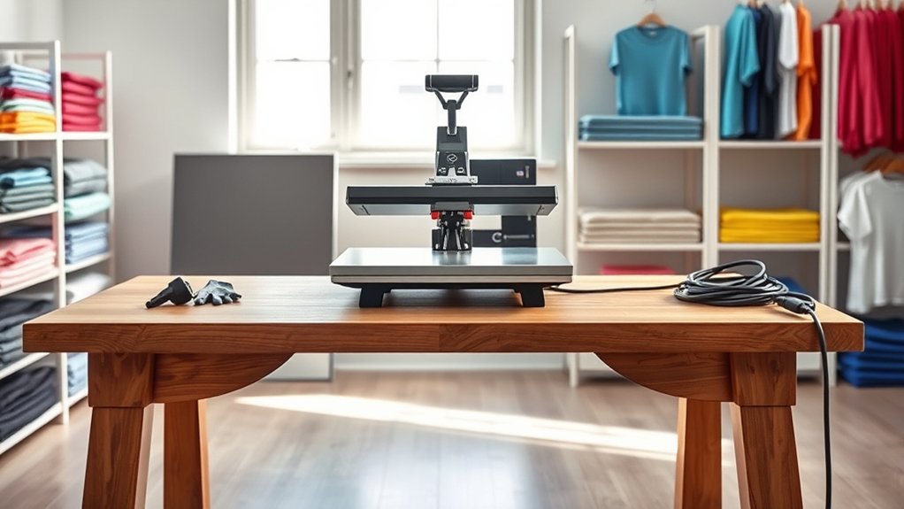 setting up heat press